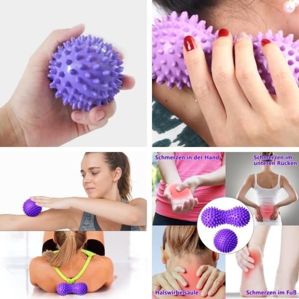 Massage Roller, Pindsvineformet Pigget Massagebold, Fodafslapningsmassage Roller, Manuel Massagebold