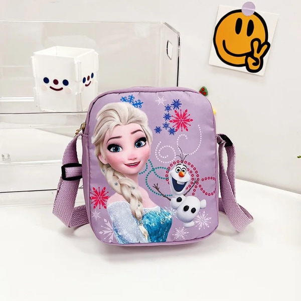 Disney Princess Crossbody-väska Frozen Elsa Sophia Cartoon Axelväskor Flickor Casual Utomhushandväskor Födelsedagspresenter c 16x20x6cm