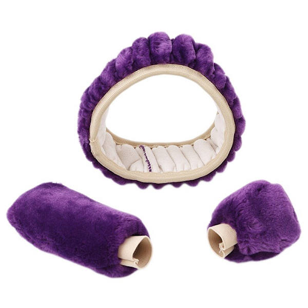 (lila set) Cover Cover Dekoration Varm Supertjock plyschkrage Mjuk Svart Rosa Kvinnor Man purple plush set