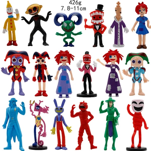 The Amazing Digital Circus Figur Set Pomni Jax Gangle Zooble Action Figurine Dolls Leksak PVC Kinger Caine Modell Barn Julpresent 18pcs set
