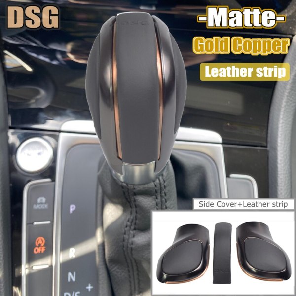 Automatisk växlingsknapp Spak Växelhandboll För VW Golf 6 7 R GTI Passat B7 B8 CC R20 Jetta MK6 GLI Krom/Matt Silver DSG Logo-Matt Grå-Guld 2 Matte Grey-Gold 2
