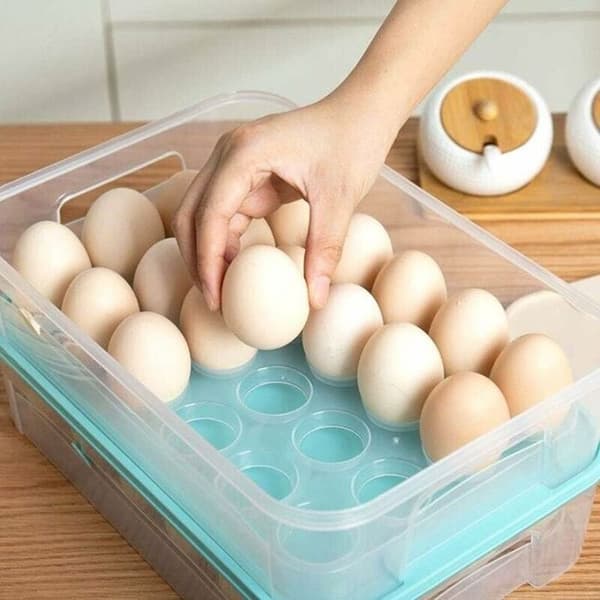 Eggboks med 24 rom Stor Kapasitet Enkeltlags Plast Eggboks Organizer Eggboks Egg Oppbevaringsboks