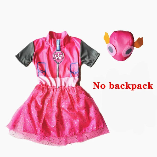 Paw Patrol Kreativ tecknad kostym Barn Cosplay Scenframträdande Outfit Dräkter Halloween Klä upp Pojke Flicka Födelsedagspresent C Short sleeve 2PCS XS 90-105cm