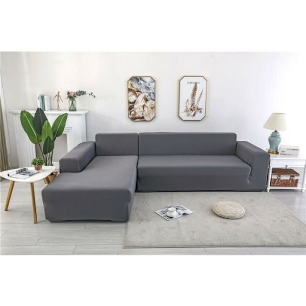 (Harmaa) Ylellinen LD 3+2 istuttava polyesterikulmasohvan päällinen - Harmaa Gray
