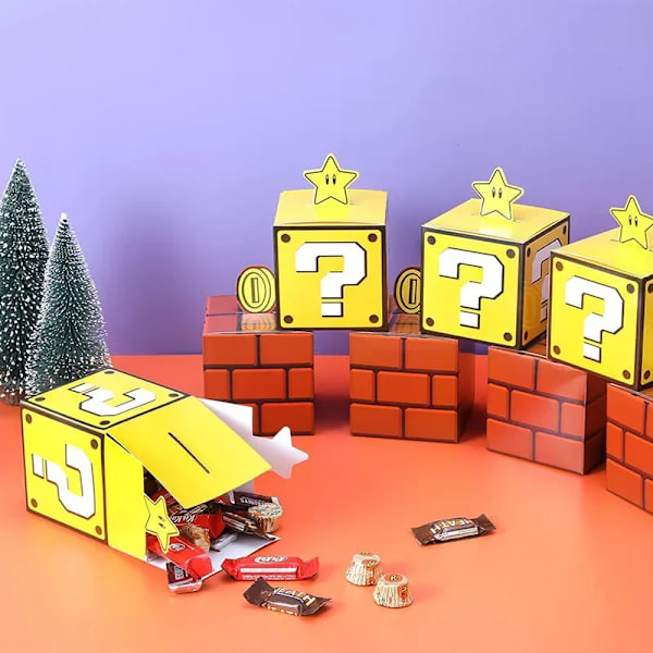 10st Super Mario Bros Rekvisita Tegelstenar och lådor Anime Figurer Leksaker Mario Tema Fest Dekoration Godis Förvaringslåda Barn Födelsedagspresent 10pcs