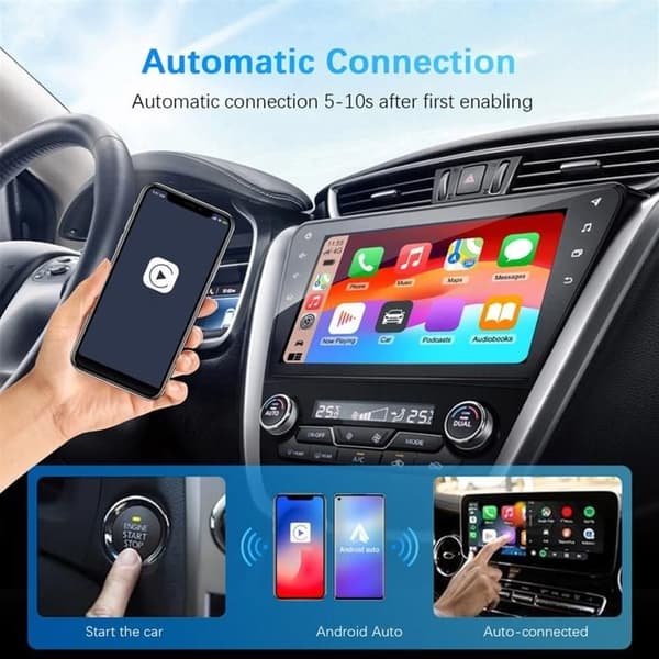 2-in-1 langaton Carplay Android Auto -sovitin WiFi BT Auto Connect USB-dongle IPhone6 Android 11 CarPlaylle