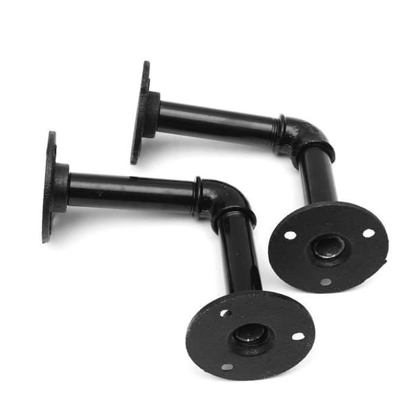 (Sort) TEMPSA hylde vægbeslag - Sort jern - Diameter 65mm - Længde 120mm Black