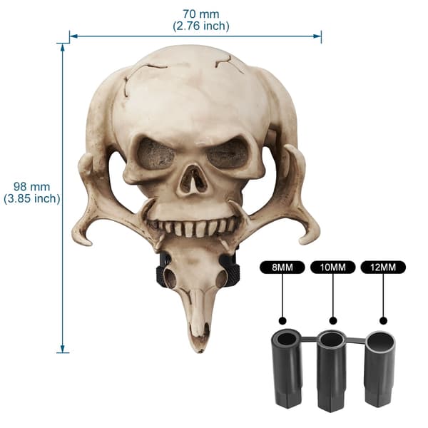 Demon Skull Devil Totem Girspakknapp Passer Universal Manuell Girkasse Skull Auto Interiør Dekor Tilbehør - Hvit White