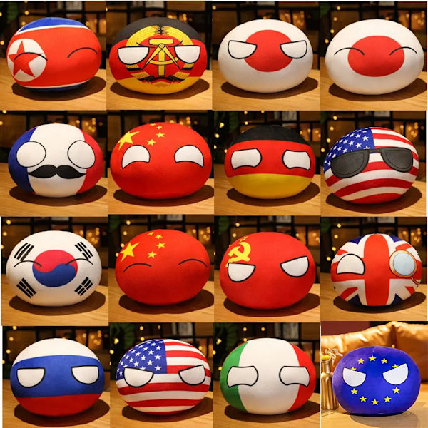 10cm Country Ball Plyschleksaker Polandball hänge Countryball Country Balls of Chile Mexiko Spanien Nederländerna USSR USA RYSSLAND UK 10cm Prussia