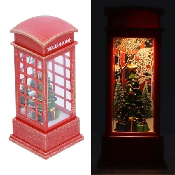 Julepynt - HURRISE - Telefonkiosk - Lysende - PVC - Blandet