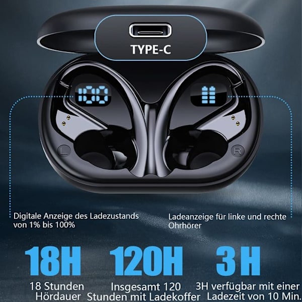 Vandtætte 5.3 Over-Ear Bluetooth Hovedtelefoner
