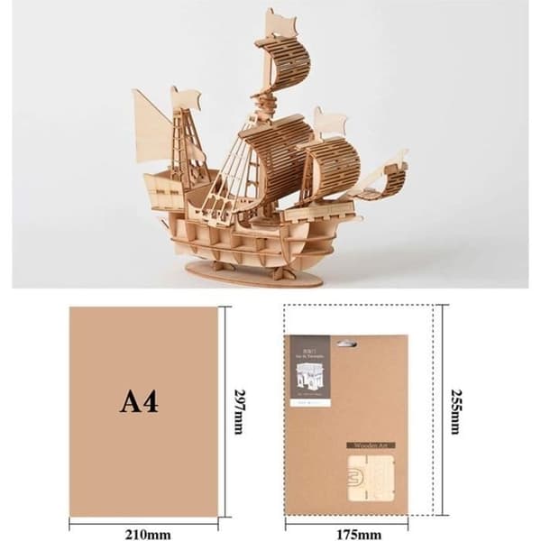 DIY Skibsmodelsæt Træsejlskibsmodeller - 3D Model Dekoration