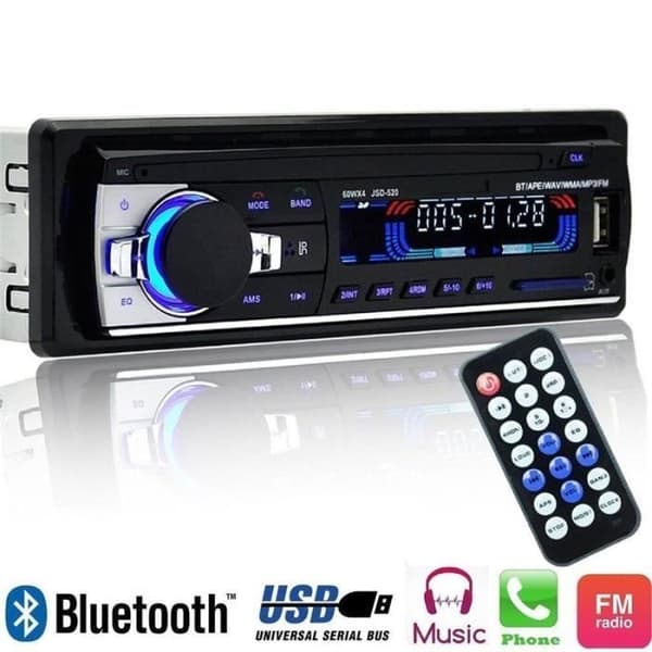 Letouch Bilradio Bluetooth 12V 1Din MP3-spiller Bilstereo Støtte FM-USB-SD-AUX-Bluetooth -HB065