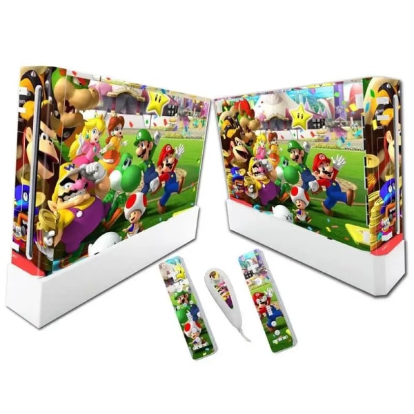 Super Mario Bros Skin Vinyl Sticker Cover för Wii PVC Sticker Case Soft för Wii Console Joycon Cover Game Shell Skin Mario 13