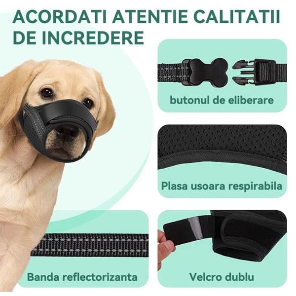 Mundkurv til store/mellemstore hunde, polyester, størrelse XL, sort