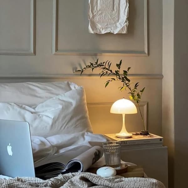 Svampformet bordlampe, LED, trådløs, 3000K-6000K, moderne