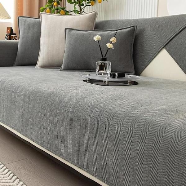 Sofabetræk - OTHERWISE - Chevron Chenille - Grå - 70x150 cm - Maskinvaskbar Gray