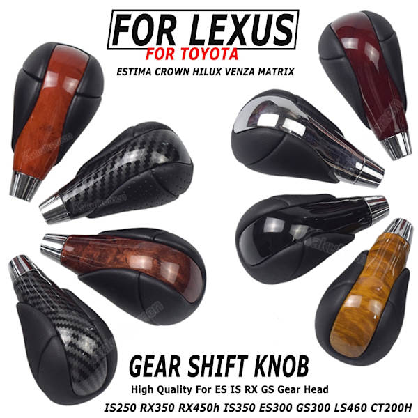Valnöt Läder Krom Automatisk växellåda Växlingsknopp För Lexus RX350 RX450h IS250 IS350 ES300 ES350 GS300 GS350 LS460-Alternativ 3 Options 3