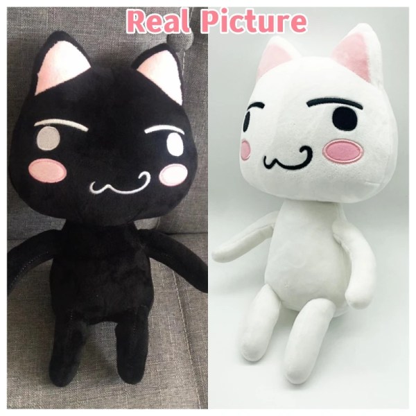 30cm Kawaii Toro Inoue Katten Plyschleksak Mjuk Anime Tecknad Djur Dockrumsdekorationer Födelsedagspresenter Julklappar till barn A white cat-28cm