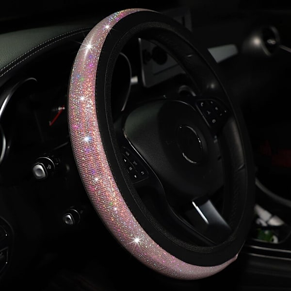 (BK)37/38mm Universal Cover PU Läder Strass Diamantimitation Case Auto Interiör Inredning Bil Styling BK
