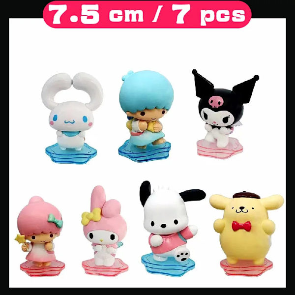 #2 SANRIO Toys My Melody Dolls Kawaii Figurine Blind Box Heminredning Japansk Söt Julklapp Anime Cartoon Collection No.38 Mix 7.5cm Random 1 piece