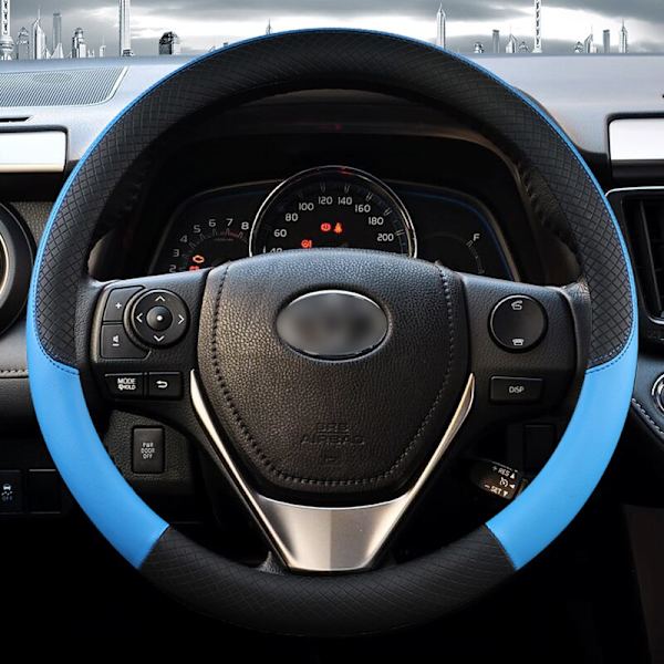 (Blå)PU läder Car Styling Cover för Toyota Corolla Avensis Yaris Rav4 Hilux Auris 2013 2014 2015 Biltillbehör Blue