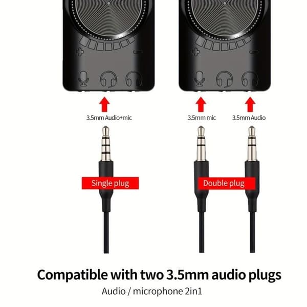USB 7.1 Surround Sound-kort, DSP-forstærker, lydadapter til pc og smartphone - Plug & Play