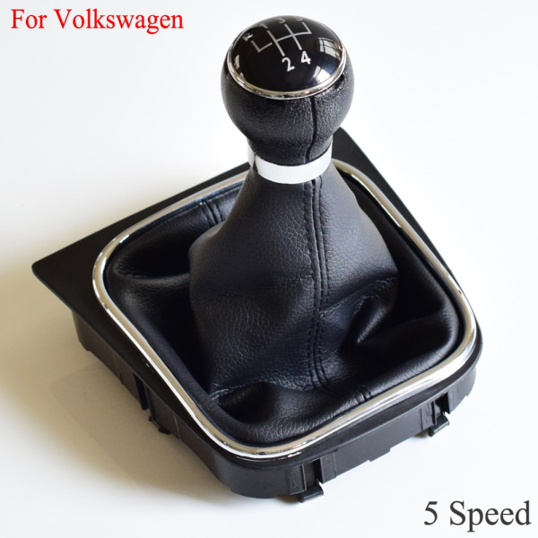 BRA Frakt Bilväxlingsväxelknoppar Täckt Läderknopp Med Gaitor För VW Volkswagen GOLF 6 VI MK6 Jetta 5 Golf 5 V MK5-5Speed-boot 5Speed-boot