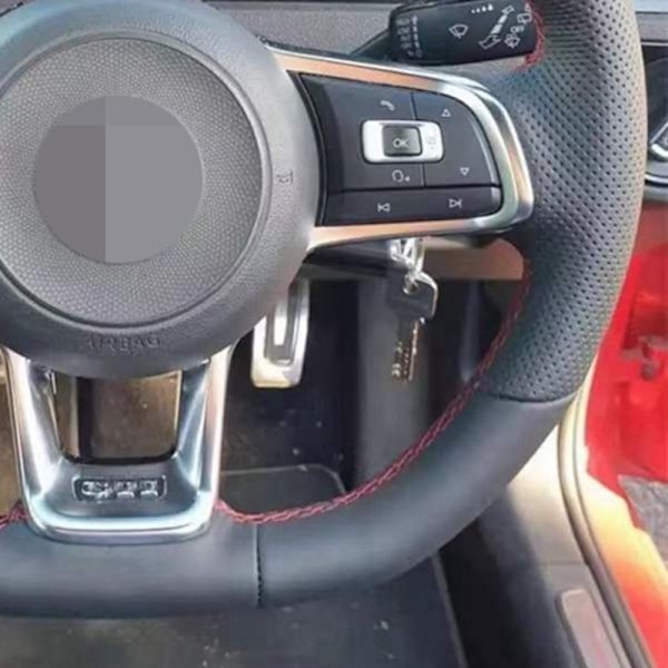 DIY Cover Svart konstläder För Volkswagen VW Golf 7 GTI Golf R MK7 VW Polo GTI Scirocco 2015 2016
