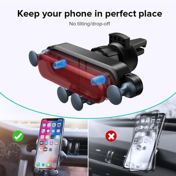 Gravity Bilholder til Telefon, Luftventilholder til Mobiltelefon til iPhone osv.
