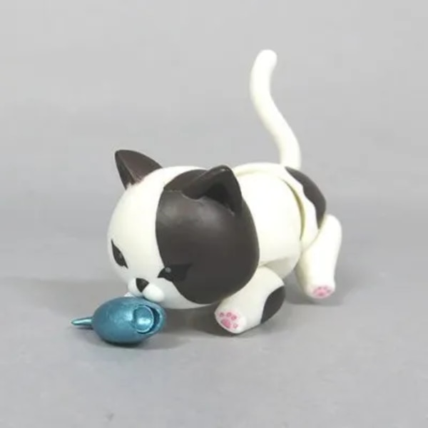 6 cm ny Original docka 7 leder Kattdocka leksak Kan äta fisk katt Lovely Pet shop djur actionfigur små dockleksaker ss