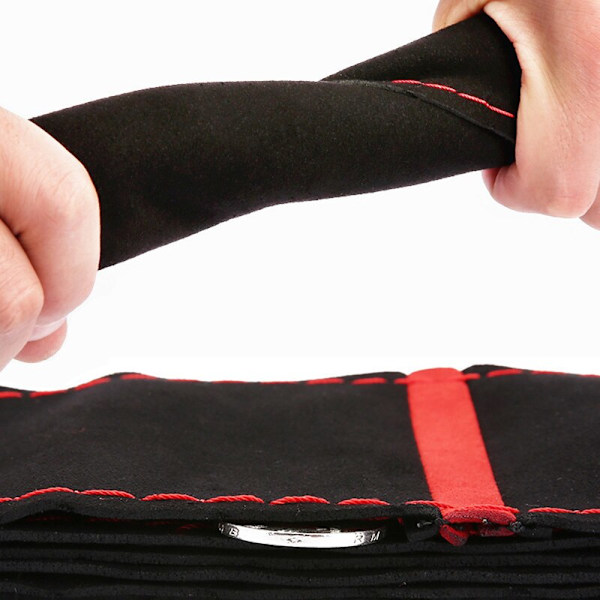 (RedMarkBlackThread)Svart mockafläta på ratt Cover Diameter 14,6 tum / 35-37 cm Biltillbehör RedMarkBlackThread