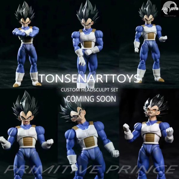 I lager Tonsenarttoys 2.0 Dragon Ball Primitive Prince Berserker Blue Silent Avenger Vegeta Head Anime Figurleksaksmodell red in stock