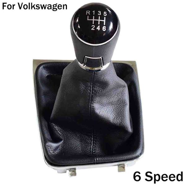 För VW Golf 7 A7 MK7 GTI GTD 2013 2014 2015 2016 2017 2018 Bil 5/6-växlad bil växelstav Nivåväxlingsknapp med läderboot-6 växlar 6 Speed