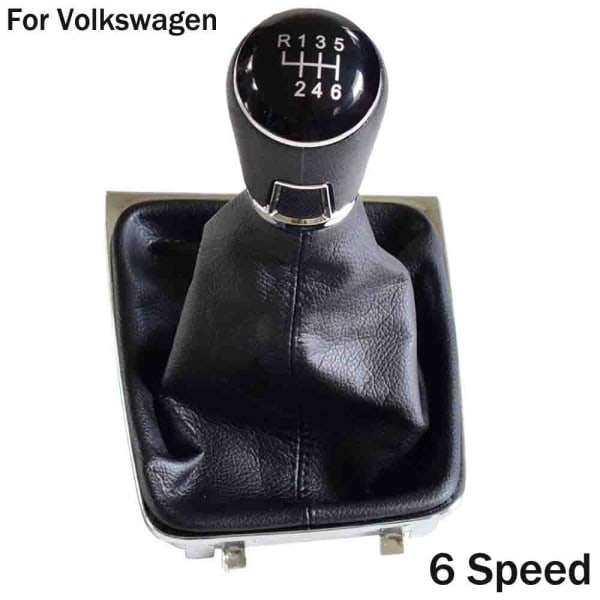 För VW Golf 7 A7 MK7 GTI GTD 2013 2014 2015 2016 2017 2018 Bil 5/6-växlad bil växelstav Nivåväxlingsknopp med läderboot-5 växlar 5 Speed