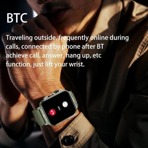 Smartwatch - LECOO - 1.95\" HD - Bluetooth-samtal - Hälsoövervakning - IP68 Vattentät