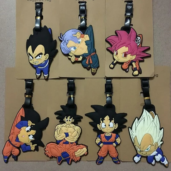 Dragon Ball Goku Anime Resetillbehör Bagageetikett Silica Gel Resväska ID-adresser Hållare Bagage Boarding Tag Bärbar etikett Dragon Ball 11