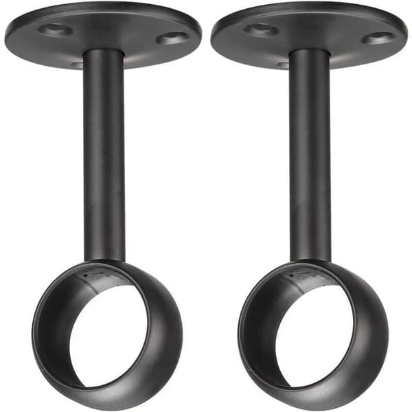 Gardinstangsskabsbeslag, sort rustfrit stål, 3,25 cm, 2 stk., loftmontering YYV