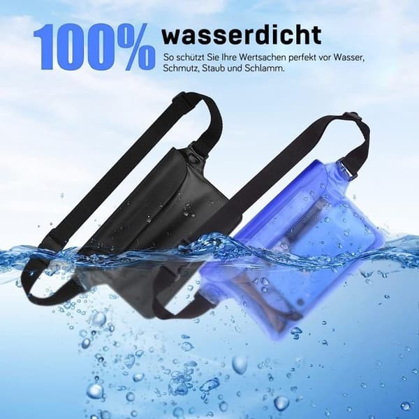2-pack Vattentät Midjeväska Telefonfodral Vattensport Midjeväska H076