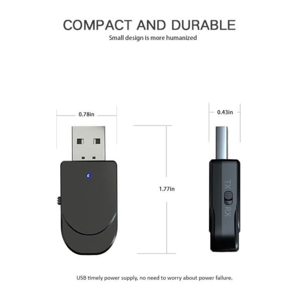 Bluetooth-sovitin - SURENHAP - KN330 - Äänen lähetin/vastaanotin - Bluetooth 5.0 - 10 m kantama