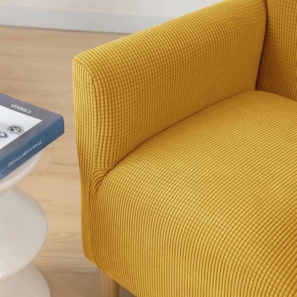 Stretch lenestoltrekk 1-seter, Chesterfield vaskbart lenestolbeskyttelse for stue, gul