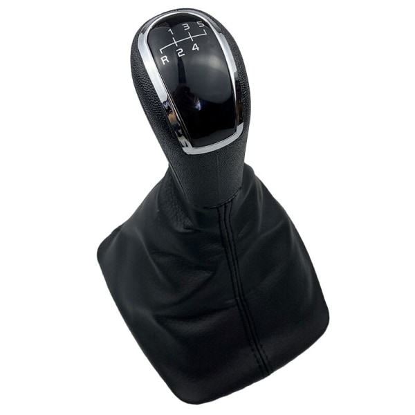 5/6-växlad bilväxlingsknapp Spak Cover Damask Case i läder för Skoda Octavia A5 A6 2004 2005 2006 2007-2012-5 Speed Black 5 Speed Black