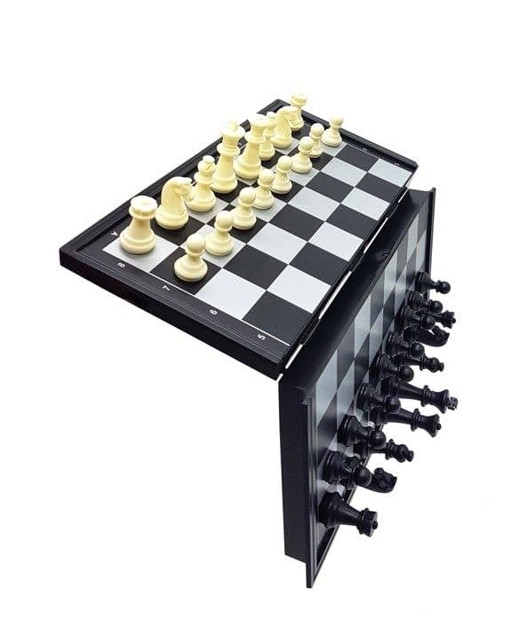 32 cm Sammenleggbart Magnetisk Sjakksett Black and White