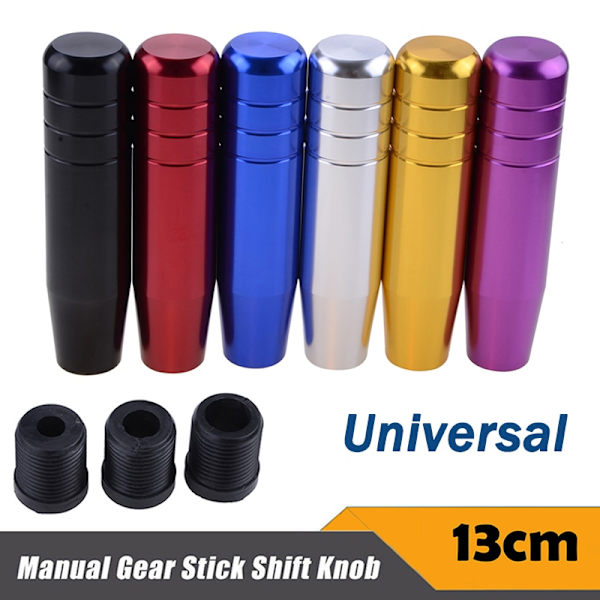 Rhyming 13CM Universal manuell växelspaksknopp Aluminiumväxel växelspaksspak Manuell växellåda Dekorativa biltillbehör-Sliver Sliver