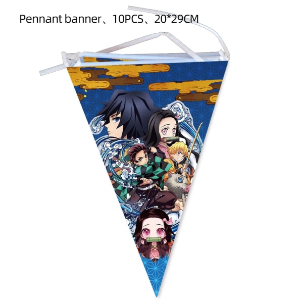 Kimetu No Yaiba Barn Födelsedagsfest Dekoration Bordsservis Papperskoppar Tallrikar Servetter Demon Slayer Tema Baby Shower Pojkar Tillbehör 210X150cm-2