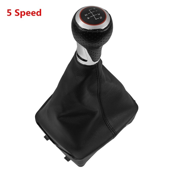 Växelspaksreglage Skiftare PU Läder Gaitor Boot För Volkswagen VW Polo 9N 9N2 GTI 2002 2003 2004 2005 2006 2007 2008 2009-5 Speed B0271 5 Speed B0271