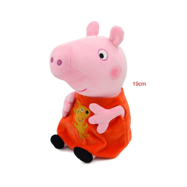 19 CM Äkta Peppa Pig Plysch grisleksaker Högkvalitativ mjukfylld George tecknad djurdocka Barnfödelsedagspresenter 6