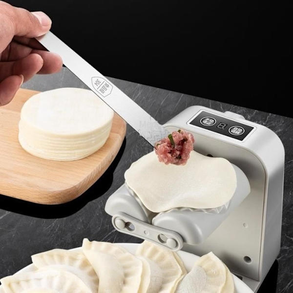 Elektrisk Dumplingform, Elektrisk Dumplingform, Gyoza Maskine, Dobbelt Hoved Rustfrit Stål Dumplingform