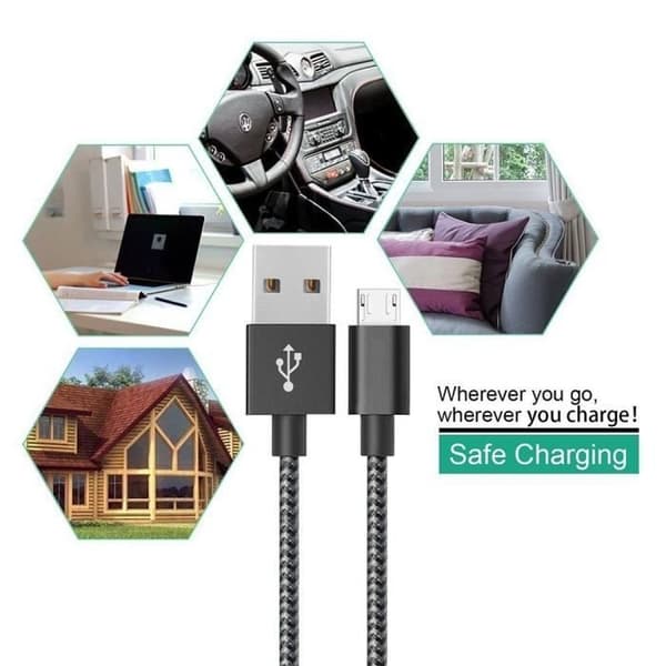 [3-pak] 3M Micro USB-kabel, Micro USB-opladerkabel til Samsung Galaxy S7 Edge S6 S5 S4 S3, Note 5, WIKO, ASUS, HUAWEI, HTC, LG