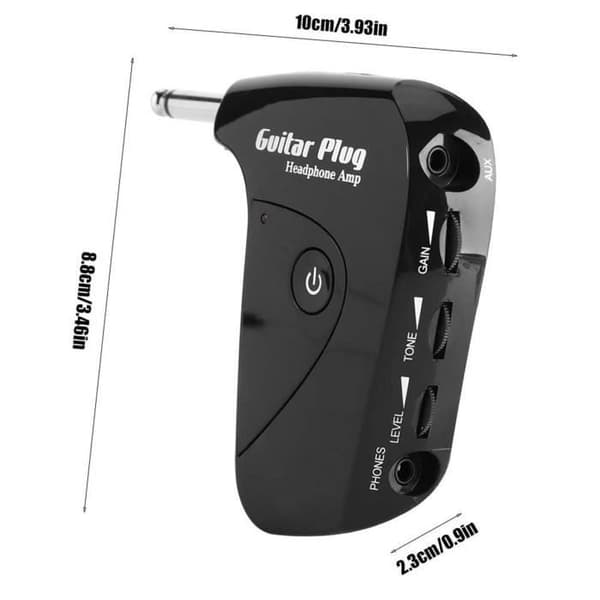 Mini Gitarrförstärkare Mini Portabel Gitarringång Hörlursförstärkare med Klassisk Brittisk Distortion Effekt